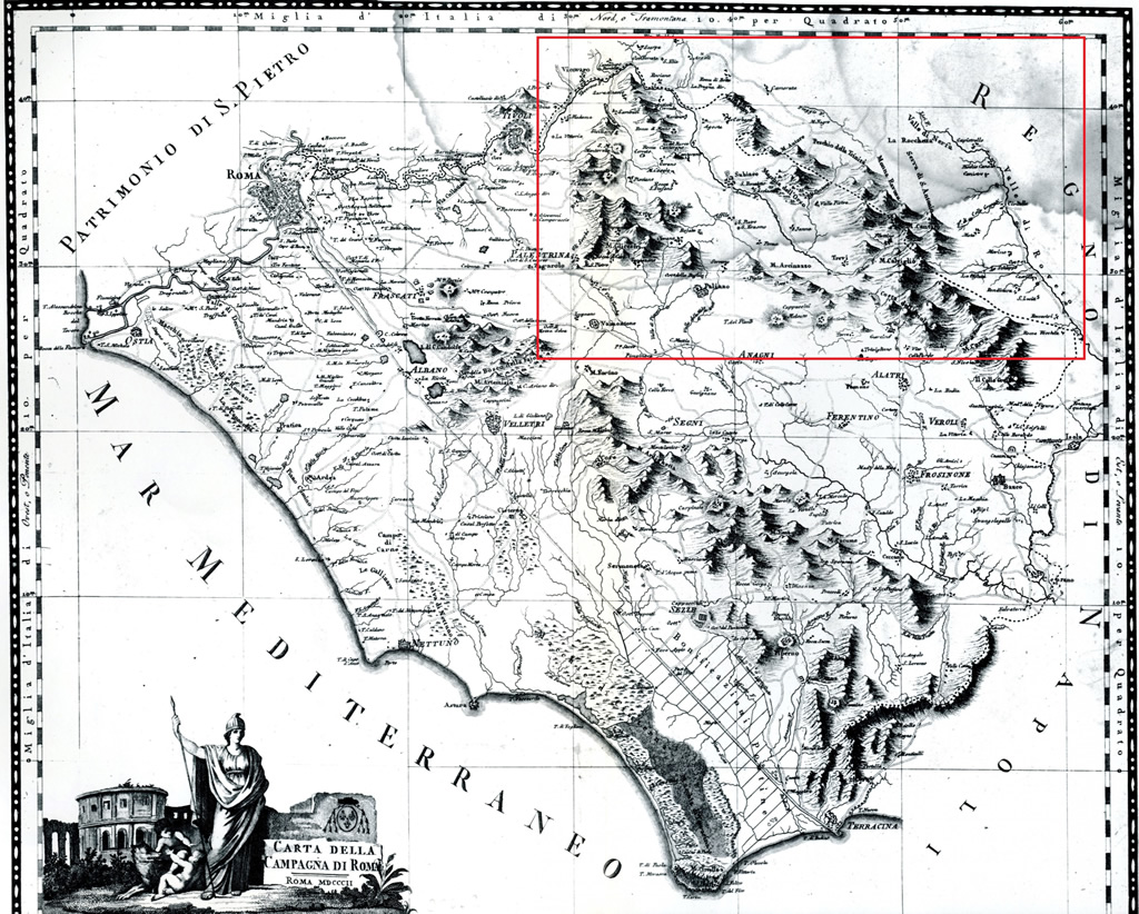 Carta della Campagna Romana, 1802.
